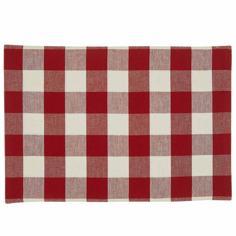Wicklow Check Placemat, Red and White