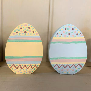 Painted Wooden Easter Egg Shelf Sitter